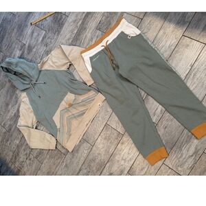 Happy Earth Hoodie Jogger Set‎ Large Rainbow Organic Cotton Sweatshirt Mountains